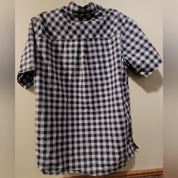 SmartWool Mens Small Black And White Checkered Merino Wool Blend Button Up Shirt - Picture 4 of 6